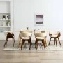 Sillas de comedor 6 uds madera curvada y cuero sintético crema de vidaXL, Sillas de comedor - Ref: Foro24-278726, Precio: 1,0...
