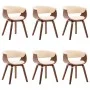 Sillas de comedor 6 uds madera curvada y cuero sintético crema de vidaXL, Sillas de comedor - Ref: Foro24-278726, Precio: 1,0...