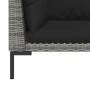 Muebles jardín 3 pzas ratán sintético semicircular gris oscuro de vidaXL, Sofás modulares de exterior - Ref: Foro24-318606, P...
