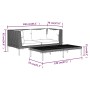 Muebles jardín 3 pzas ratán sintético semicircular gris oscuro de vidaXL, Sofás modulares de exterior - Ref: Foro24-318606, P...