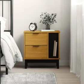 Mesita de noche FLAM madera maciza de pino 49x35x50 cm de vidaXL, Mesitas de noche - Ref: Foro24-357813, Precio: 74,57 €, Des...