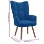 Blauer Samt-Entspannungssessel von vidaXL, Sessel - Ref: Foro24-328061, Preis: 111,73 €, Rabatt: %