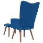 Sillón de relax con taburete terciopelo azul de vidaXL, Sillones - Ref: Foro24-328072, Precio: 123,72 €, Descuento: %