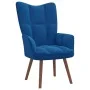 Sillón de relax con taburete terciopelo azul de vidaXL, Sillones - Ref: Foro24-328072, Precio: 123,72 €, Descuento: %
