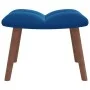Sillón de relax con taburete terciopelo azul de vidaXL, Sillones - Ref: Foro24-328072, Precio: 123,72 €, Descuento: %