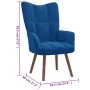 Sillón de relax con taburete terciopelo azul de vidaXL, Sillones - Ref: Foro24-328072, Precio: 123,72 €, Descuento: %