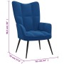 Sillón de relax de terciopelo azul de vidaXL, Sillones - Ref: Foro24-328083, Precio: 102,04 €, Descuento: %