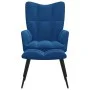 Silla de relajación con reposapiés terciopelo azul de vidaXL, Sillones - Ref: Foro24-328094, Precio: 107,69 €, Descuento: %