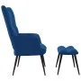 Silla de relajación con reposapiés terciopelo azul de vidaXL, Sillones - Ref: Foro24-328094, Precio: 107,69 €, Descuento: %
