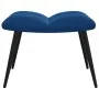 Silla de relajación con reposapiés terciopelo azul de vidaXL, Sillones - Ref: Foro24-328094, Precio: 107,69 €, Descuento: %