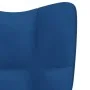 Silla de relajación con reposapiés terciopelo azul de vidaXL, Sillones - Ref: Foro24-328094, Precio: 107,69 €, Descuento: %