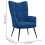 Silla de relajación con reposapiés terciopelo azul de vidaXL, Sillones - Ref: Foro24-328094, Precio: 107,69 €, Descuento: %