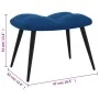 Silla de relajación con reposapiés terciopelo azul de vidaXL, Sillones - Ref: Foro24-328094, Precio: 107,69 €, Descuento: %