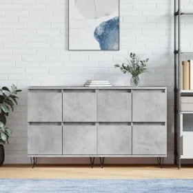 Aparadores 2 uds madera contrachapada gris hormigón de vidaXL, Aparadores - Ref: Foro24-3190177, Precio: 121,54 €, Descuento: %