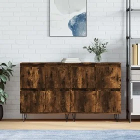 Aparadores 2 uds madera contrachapada roble ahumado von vidaXL, Sideboards - Ref: Foro24-3190178, Preis: 128,64 €, Rabatt: %