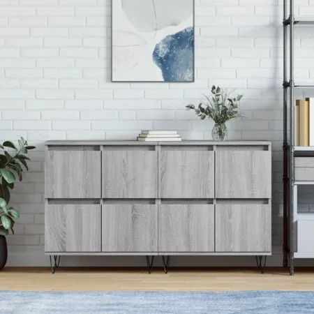 Aparadores 2 uds madera contrachapada gris Sonoma de vidaXL, Aparadores - Ref: Foro24-3190179, Precio: 125,61 €, Descuento: %