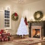 Medio árbol de Navidad artificial con soporte PVC blanco 150 cm en Decoración Festiva y Estacional | Comprar online en Foru.es