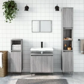 Set de muebles de baño 3 pzas madera contrachapada gris sonoma de vidaXL, Muebles de baño - Ref: Foro24-3187795, Precio: 165,...