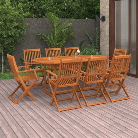 Juego comedor de jardín 9 pzas madera maciza acacia 180x90x75cm en Conjuntos de jardín | Comprar online en Foru.es