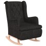 Sillón con patas mecedoras madera caucho terciopelo negro en Sillones | Comprar online en Foru.es