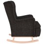 Sillón con patas mecedoras madera caucho terciopelo negro en Sillones | Comprar online en Foru.es
