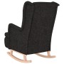 Sillón con patas mecedoras madera caucho terciopelo negro en Sillones | Comprar online en Foru.es