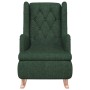 Sillón con patas mecedoras madera de caucho tela verde oscuro en Sillones | Comprar online en Foru.es