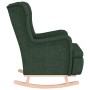 Sillón con patas mecedoras madera de caucho tela verde oscuro en Sillones | Comprar online en Foru.es