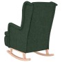 Sillón con patas mecedoras madera de caucho tela verde oscuro en Sillones | Comprar online en Foru.es