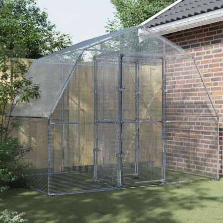 Jaula para pájaros con puerta acero galvanizado plateado en Decoración del hogar | Comprar online en Foru.es