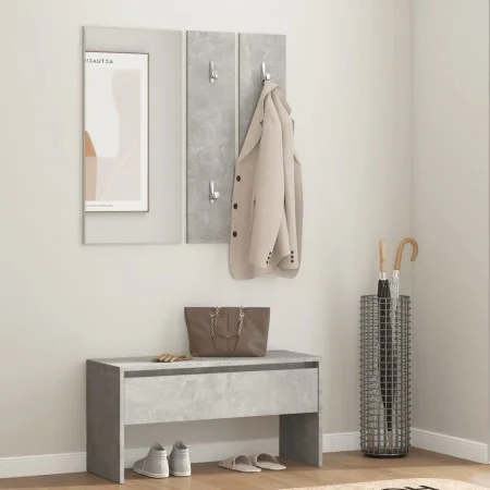Concrete gray plywood hall furniture set by vidaXL, Benches for halls and storage - Ref: Foro24-808787, Price: 66,85 €, Disco...
