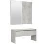 Set de muebles de recibidor madera contrachapada gris hormigón de vidaXL, Bancos para recibidores y almacenamiento - Ref: For...
