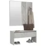 Concrete gray plywood hall furniture set by vidaXL, Benches for halls and storage - Ref: Foro24-808787, Price: 66,85 €, Disco...