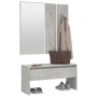 Set de muebles de recibidor madera contrachapada gris hormigón de vidaXL, Bancos para recibidores y almacenamiento - Ref: For...
