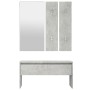 Set de muebles de recibidor madera contrachapada gris hormigón de vidaXL, Bancos para recibidores y almacenamiento - Ref: For...