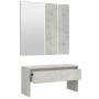 Set de muebles de recibidor madera contrachapada gris hormigón de vidaXL, Bancos para recibidores y almacenamiento - Ref: For...