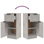 Aparador 2 uds madera contrachapada gris hormigón 30x30x70 cm de vidaXL, Aparadores - Ref: Foro24-811124, Precio: 97,38 €, De...