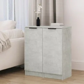 Aparadores 2 uds madera contrachapada gris hormigón 30x30x70 cm de vidaXL, Aparadores - Ref: Foro24-811142, Precio: 58,03 €, ...