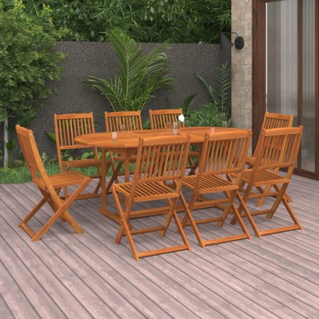 Juego comedor de jardín 9 pzas madera maciza acacia 180x90x75cm en Conjuntos de jardín | Comprar online en Foru.es
