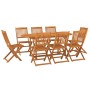 Juego comedor de jardín 9 pzas madera maciza acacia 180x90x75cm en Conjuntos de jardín | Comprar online en Foru.es