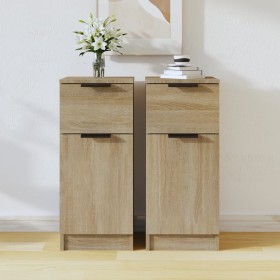 Aparadores 2 uds madera contrachapada roble Sonoma 30x30x70 cm de vidaXL, Aparadores - Ref: Foro24-811122, Precio: 113,81 €, ...