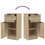 Aparadores 2 uds madera contrachapada roble Sonoma 30x30x70 cm de vidaXL, Aparadores - Ref: Foro24-811122, Precio: 113,81 €, ...
