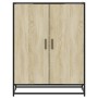 Zapatero de madera y metal roble Sonoma 75x38x97,5 cm en Zapateros y organizadores de calzado | Comprar online en Foru.es