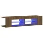 Mueble de TV con luces LED marrón roble 135x39x30 cm de vidaXL, Muebles TV - Ref: Foro24-815695, Precio: 66,05 €, Descuento: %