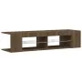 Mueble de TV con luces LED marrón roble 135x39x30 cm de vidaXL, Muebles TV - Ref: Foro24-815695, Precio: 66,05 €, Descuento: %