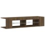 Mueble de TV con luces LED marrón roble 135x39x30 cm de vidaXL, Muebles TV - Ref: Foro24-815695, Precio: 66,94 €, Descuento: %