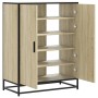 Zapatero de madera y metal roble Sonoma 75x38x97,5 cm en Zapateros y organizadores de calzado | Comprar online en Foru.es