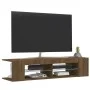 Mueble de TV con luces LED marrón roble 135x39x30 cm de vidaXL, Muebles TV - Ref: Foro24-815695, Precio: 66,05 €, Descuento: %