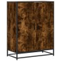 Zapatero de madera y metal roble ahumado 75x38x97,5 cm en Zapateros y organizadores de calzado | Comprar online en Foru.es