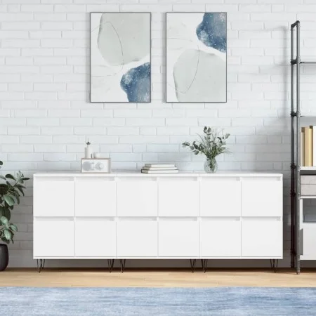 Aparadores 3 uds madera contrachapada blanco de vidaXL, Aparadores - Ref: Foro24-3190197, Precio: 187,21 €, Descuento: %